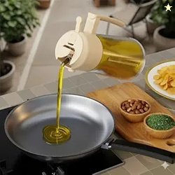 Clazkit 2-in-1 Oil Dispenser & Sprayer for Kitchen, 500ml Food-Grade P