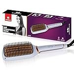 Havells Keratin Infused Hair Straightener Brush With Temperature Control For All Hair Types|Auto Shut off After 45 Minutes| 1.8mm Swivel Cord |2 Years Guarantee| HS6000