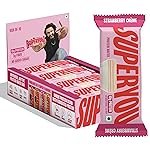 Superyou Strawberry Protein Wafer Bars (Pack Of 10)|10 Gram Protein, 3 Gram Fiber, No Added Sugar|Yeast Fermented Protein|Energy Bars|Crunchy Wafer Bar|100% Vegetarian|No Palm Oil|400 Gram