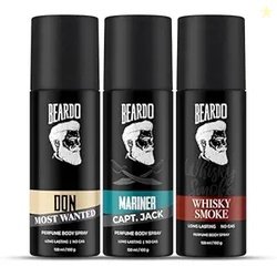 Beardo Don, Mariner Captain Jack & Whisky Smoke Body Spray Set for Men