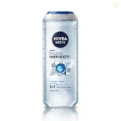 NIVEA MEN Pure Impact 500ml Body Wash| Shower Gel for Face, Body & Hai