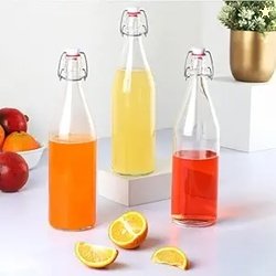 CELLO Aquaria Glass Water Bottle Set of 3 Pcs For Daily Use 1000 ml, T