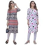 Women’s Multicolor Exclusive Crepe Kurta||Pack of 2 Kurta||Kurta for Women