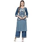 Rangriti Indigo Liva Straight Kurta