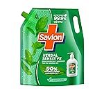Savlon Herbal Sensitive Germ Protection Liquid Handwash Refill Pouch, 1.3L ph Balanced