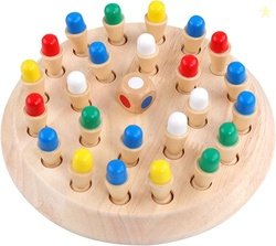 Toyshine Wooden Memory Match Stick Chess Game Set, Funny Block Board G