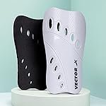 Vector X V2 Football Protection Shin Guard/Shinpad | Durable | Lightweight (M, White)