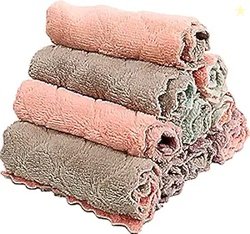 Microfiber 10 Pack Kitchen Cloth Dish Towels, Super Absorbent Coral Ve