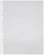 Solimo Transparent Document Sleeves, Leaf Sheet Clear Certificates/Waterproof Sheet Protectors 11 Holes Punched Ring Files (A4 Size) (150 Micron, A4)