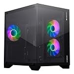 ZEBRONICS Mercury Premium Gaming Chassis with Support for mATX | Mini ITX | 240mm AIO, Dual Chamber Design, Infinity Ring ARGB Fan, Wraparound Tempered Glass (Black)