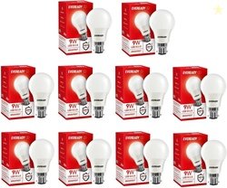 EVEREADY 9 W Basic Standard B22 LED Bulb (White, Pack of 10)