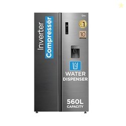 Midea 560 L Side by Side,Frost Free Refrigerator|Water Dispenser |Inve