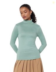 Marks & Spencer Cosy Funnel Neck Slim Fit Top Green