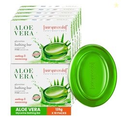 Aryanveda Aloe Vera Glycerine Bathing Soap 125g (Pack of 10) | Natural