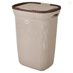 Amazon Brand - Solimo Plastic Knit Laundry Basket - Big - 55 Litres -