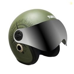 Turtle Helmet Star with Visor Half Face with Scratch Resistive Silver