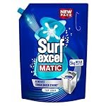 Surf Excel Matic Top Load Liquid Detergent 5L Refill Pouch, Specially designed to remove Tough Dried Stains, 1st time in Washing Machine