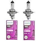 Philips Rally Pro H4 Headlight Bulb Set of 2, P43t 12V 100/90W | High Performance Super Bright and Durable Halogen Light Bulbs for Car