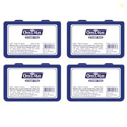 Soni Officemate Small Stamp Pad Blue Pack of 4 | Quick-Dry, Smudge-Fre