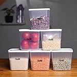 Clazkit Fridge Plastic Storage Boxes with lid (Pack of 6) â 1200 ml Plastic Food Storage Containers, White | Freezer & Refrigerator Organizers | Kitchen Storage Set | Home Kitchen Accessories