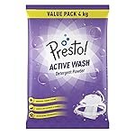 Presto! Active Wash Detergent Powder | 4 Kg | Tough On Stains | Gentle On Fabrics | Colour-Safe | Refreshing Fragrance | Machine And Hand Wash