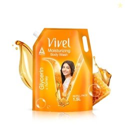Vivel Moisturizing Body Wash, Glycerin & Honey Shower Gel, 1500 ml Sup