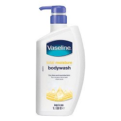 Vaseline Total Moisture Body Wash Pump Bottle for Healthy, Washes Away