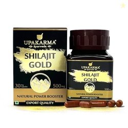 Upakarma Shilajit Gold 30 Capsules | Contains Gold | For Power, Stamin