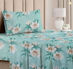VAS COLLECTIONS Cotton Single Flat 160 TC Printed 1 Bedsheet (Lig...mo