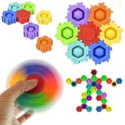 SUPER TOY Push Pop Fidget Spinner Toys for Kids Mind Teaser Rotate Mem