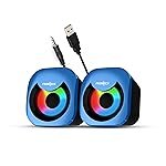 FRONTECH 2.0 Multimedia Speakers | 8W Output | RGB Lighting | USB-Powered | 3.5mm AUX | 1-Year Warranty (SPK-0015)