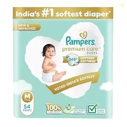 Pampers Premium Care Pant Style Baby Diapers | Medium (M size) | 54 Co