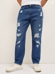 THE BEAR HOUSE Men Relaxed Fit Mid Rise Dark Blue Jeans