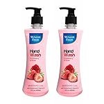 Premium Liquid Handwash Bottle with Pump | Germ Protection Handwash Liquid Soap | Moisturizing Foaming Handwash | Soft on Hands | Flavor Strawberry and Rose – Pack of 2