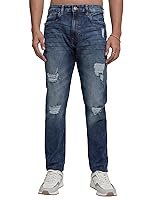 Highlander Mens Tapered Fit Denim Jeans|Jeans for Man Regular Length|Distressed Jeans |Mid-Rise|Stylish Casual Wear with Stretchable Fabric for Everyday Comfort