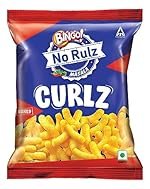 Bingo! Epiken No Rulz Masala Curlz, 80 G/85.4G(weight may vary) Masala Flavoured Super Light & Super Tasty Baked Puffs