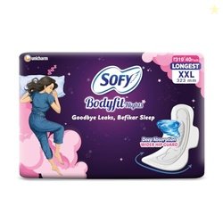 Sofy Women Bodyfit Longest XXL Sanitary Pads |Night Protection|Wider H