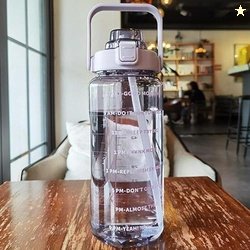 Gipibox 2 L Capacity Straw Transparent Motivational Water Bottles|Time