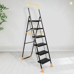 Plantex Premium Steel 6 Step Foldable Ladder for Home use/Heavy Duty L