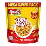 Kwality Corn Flakes 1kg | Made with Golden Corns | 99% Fat Free, Natural Source of Vitamin & Iron | High in Protein & Fiber | Healthy Breakfast Cereal