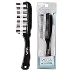 Vega Detangling Comb with 2 Row Teeth for Women & Men | Wide Tooth Anti-Static Hair Comb for Smooth & Frizz-Free Styling | Hair Comb for All Hair Types | (India’s No. 1* Hair Brush Brand) | (1265)