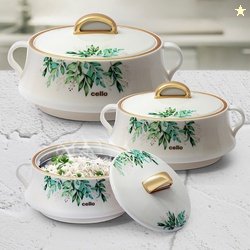 Cello Midas Pack of 3 Thermoware Casserole Set (500 ml, 1000 ml, ...mo