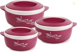 Cello Sapphire Pack of 3 Thermoware Casserole (500 ml, 1000 ml, 1...mo
