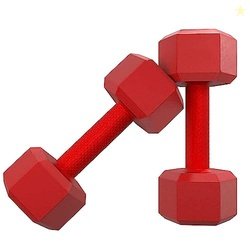 De Jure Fitness Hex Dumbbells PVC Coated Free Weights Set | Anti-Slip
