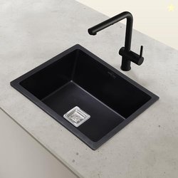 Benelave by Hindware BLACP91005 Quartz Sink 21x18 for Kitchen | Single