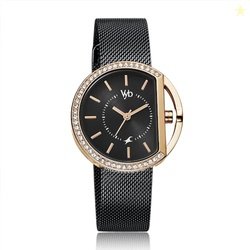 Fastrack Vyb Showstopper Quartz Analog Black Dial Black Stainless Stee