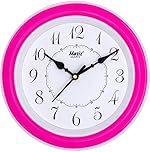 Matiz Analog 30 cm X 30 cm Wall Clock | Brown | with Glass | Standard| 107 Pink