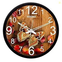 Amazon Brand - Solimo 12-inch Contemporary Plastic & Glass Wall Clock