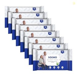 Amazon Brand - Solimo Adult Bed Bath Wipes | Count 60 | 10 Wipes x 6 P