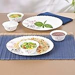 Larah by Borosil Aspen Silk Series Opalware Dinner Set | Microwave & Dishwasher Safe | Bone-Ash Free | Crockery Set for Dining & Gifting | Plates & Bowls | White (6pc Set)